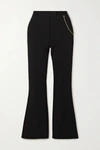 GIVENCHY CHAIN-EMBELLISHED WOVEN FLARED PANTS