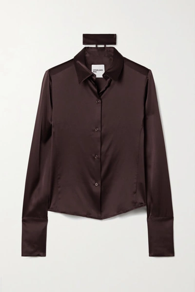 Orseund Iris Silk-satin Shirt In Chocolate