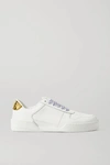 Versace Ilus Printed Leather Sneakers In White