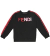 Fendi Teen Logo Embroidered Sweatshirt In Black
