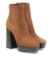 JIMMY CHOO BRYN 125 SUEDE PLATFORM ANKLE BOOTS,P00502352