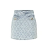 ALESSANDRA RICH QUILTED DENIM MINISKIRT,P00506996