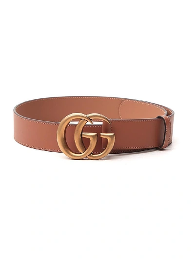 Gucci Gg Buckle Belt In Brown