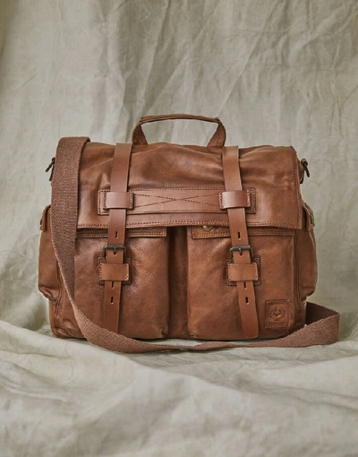 Belstaff Messenger Leather Bag In Brown