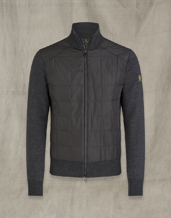 belstaff kelby zip cardigan grey