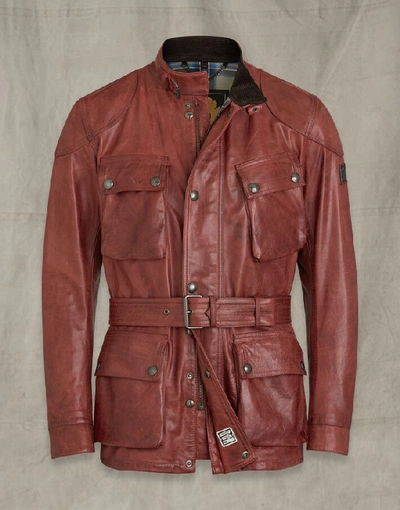 Belstaff Trialmaster Panther 2.0 Leather Jacket In Red | ModeSens