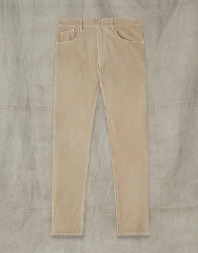 Belstaff Longton Slim-fit Cotton-corduroy Trousers In Neutrals
