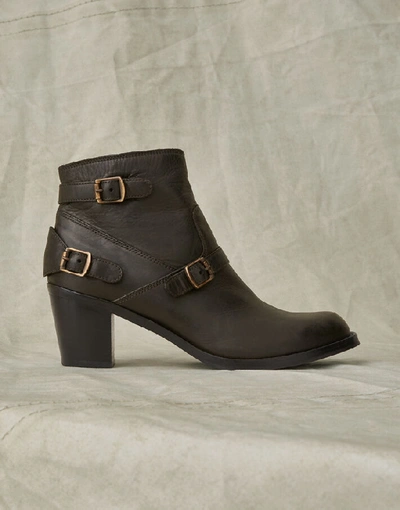 Belstaff Trialmaster Short Leather Boots In Black