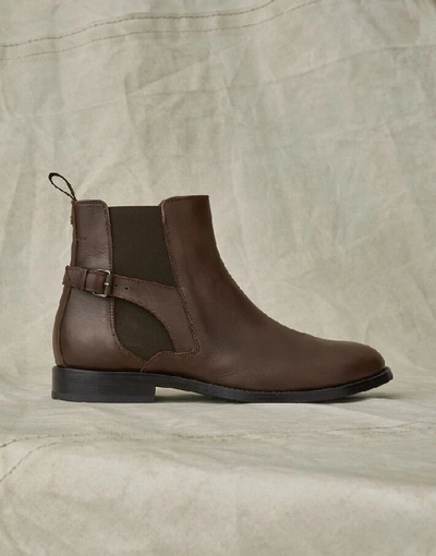 Belstaff Newington Leather Boot In Brown
