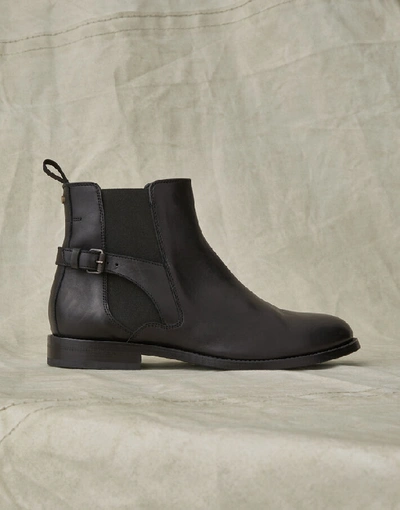 Belstaff Newington Leather Boot In Black