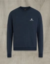 Belstaff Logo Embroidered Round Neck Sweatshirt In Blue