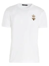 Dolce & Gabbana Bee And Crown Embroidered Tshirt In White