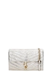 REBECCA MINKOFF EDIE WALLET ON SHOULDER BAG IN GOLD LEATHER,11468842