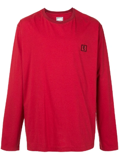 Wooyoungmi Logo-print Long-sleeved Top In Red