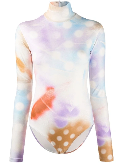 Acne Studios Abstract-print Rollneck Body In White