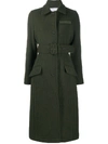 PUSHBUTTON BELTED MIDI COAT