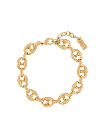 Saint Laurent Anchor-chain Bracelet In Gold