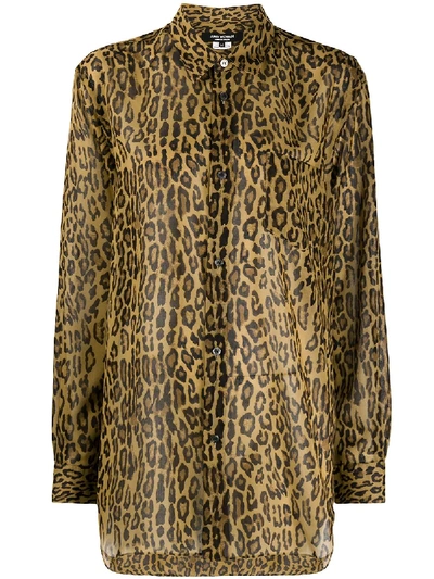 Junya Watanabe Semi-sheer Leopard Shirt In Neutrals
