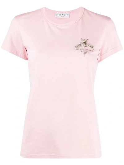 Givenchy Chest Logo Embellished T-shirt In Light Pink