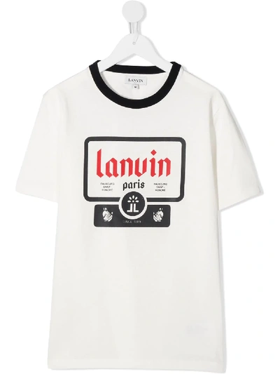 Lanvin Enfant Teen Logo Print T-shirt In White