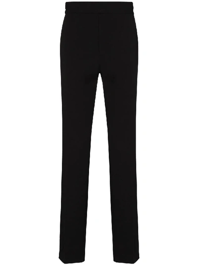 Ferragamo Elasticated Waistband Straight-leg Trousers In Black