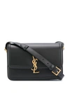Saint Laurent Monogram Leather Shoulder Bag In Black