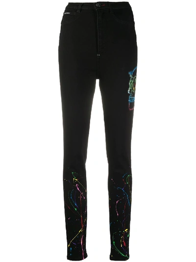 Philipp Plein Crystal Skull-embellished Leggings In Black