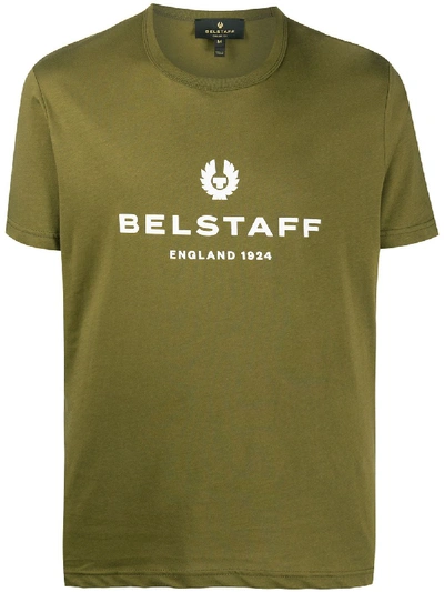 Belstaff Crew Neck Logo T-shirt In Green