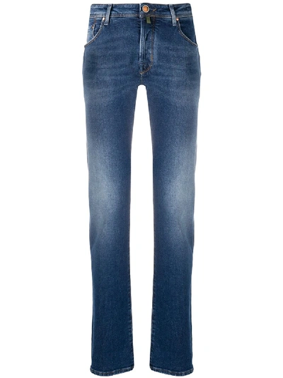 Jacob Cohen Stonewashed Slim-fit Jeans In Blue