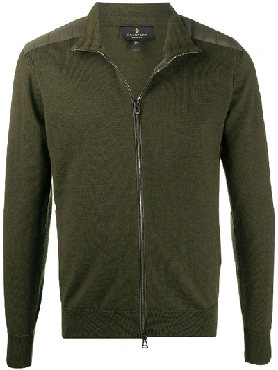 Belstaff Zipped Front Cardigan In Green