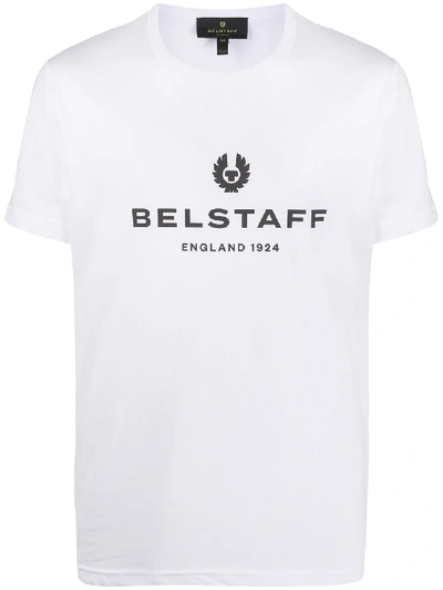 Belstaff Logo Printed Cotton Jersey T-shirt In White