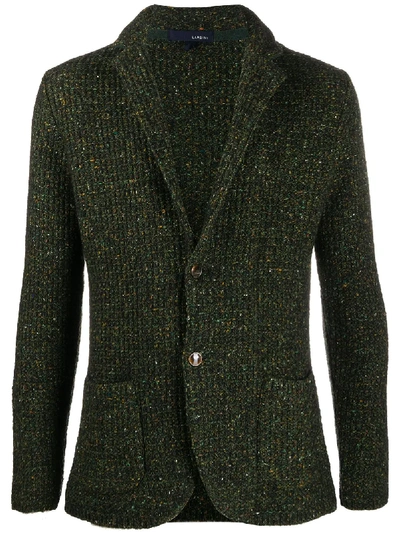 Lardini Woven Knitted Blazer In Green