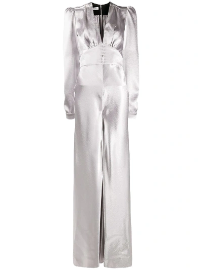 Philosophy Di Lorenzo Serafini Flared Satin Jumpsuit In Grey