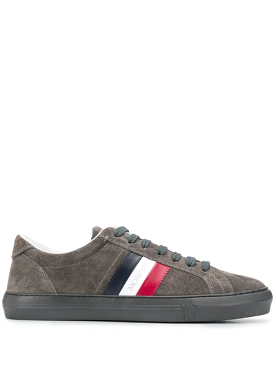Moncler Men's Monaco Tricolor Suede Low-top Sneakers In Grey