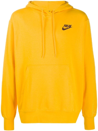 Nike Giannis Freak Swoosh Hoodie In Yellow