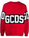 Gcds Long Sleeve Block Color Logo Sweater In Red,black,white