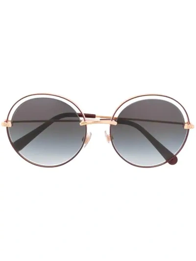 Dolce & Gabbana Round Sunglasses With Cut-out Detail In Pink