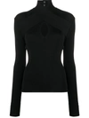 Msgm High Neck Knitted Top In Black