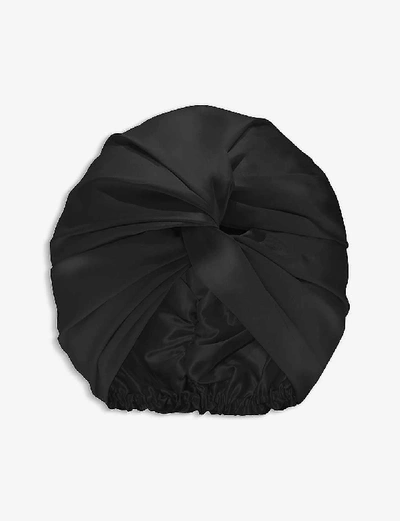 Slip Double-lined Silk Turban In Black