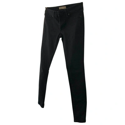 Pre-owned Burberry Black Cotton Jeans