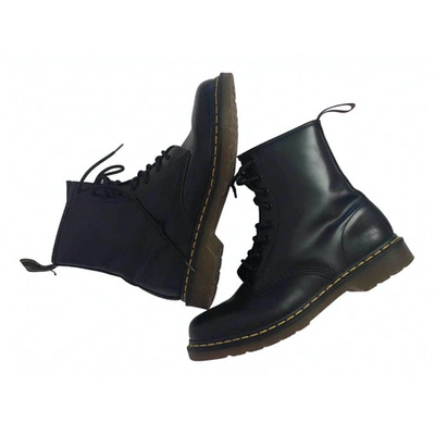 Pre-owned Dr. Martens' 1460 Pascal (8 Eye) Black Leather Ankle Boots