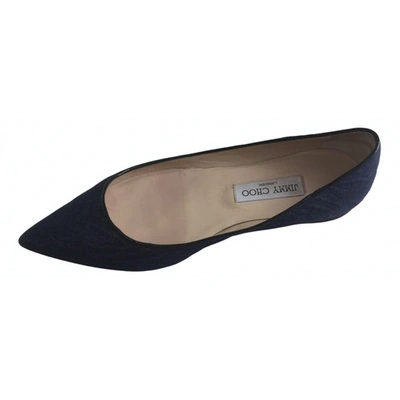 Pre-owned Jimmy Choo Blue Cloth Ballet Flats