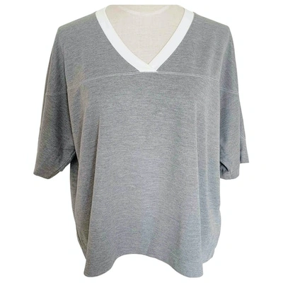 Pre-owned Alexander Wang T Grey Polyester Top