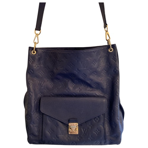 Pre-Owned Louis Vuitton Metis Blue Leather Handbag | ModeSens