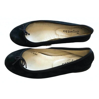 Pre-owned Repetto Black Suede Ballet Flats