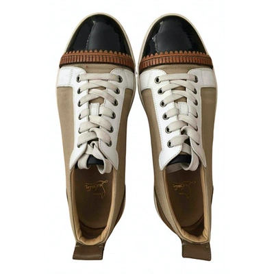 Pre-owned Christian Louboutin Beige Leather Trainers