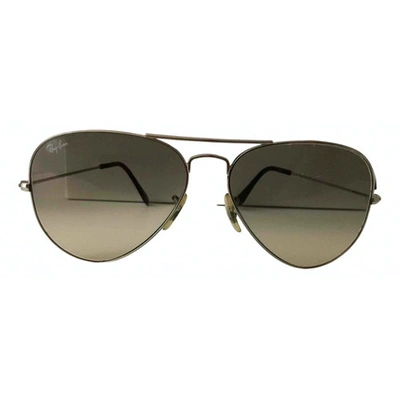 Pre-owned Ray Ban Aviator Silver Metal Sunglasses