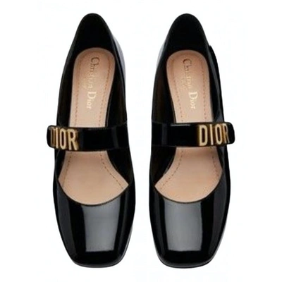Pre-owned Dior Baby-d Black Patent Leather Ballet Flats