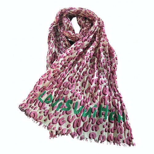 Pre-Owned Louis Vuitton Pink Cotton Scarf | ModeSens