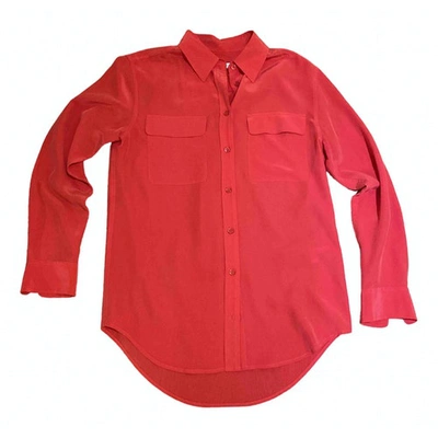 Pre-owned Equipment Red Silk  Top